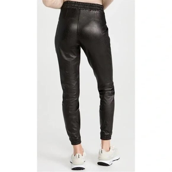 Spanx Leather-Like High Rise Jogger Pants Black Small - Picture 2 of 12